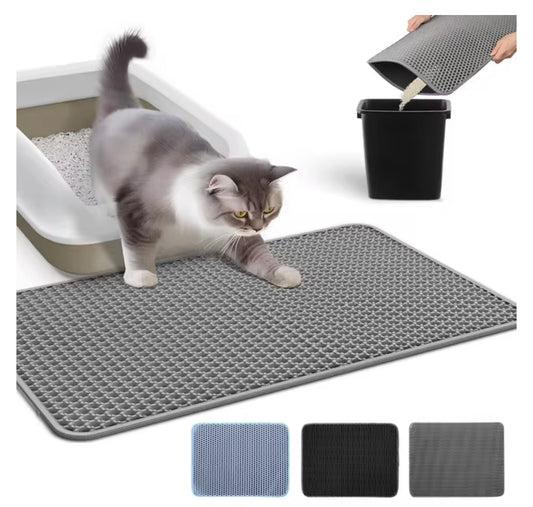 Cat Litter Mat Non Slip Big Pet Litter Box Filter Mat Double Layer